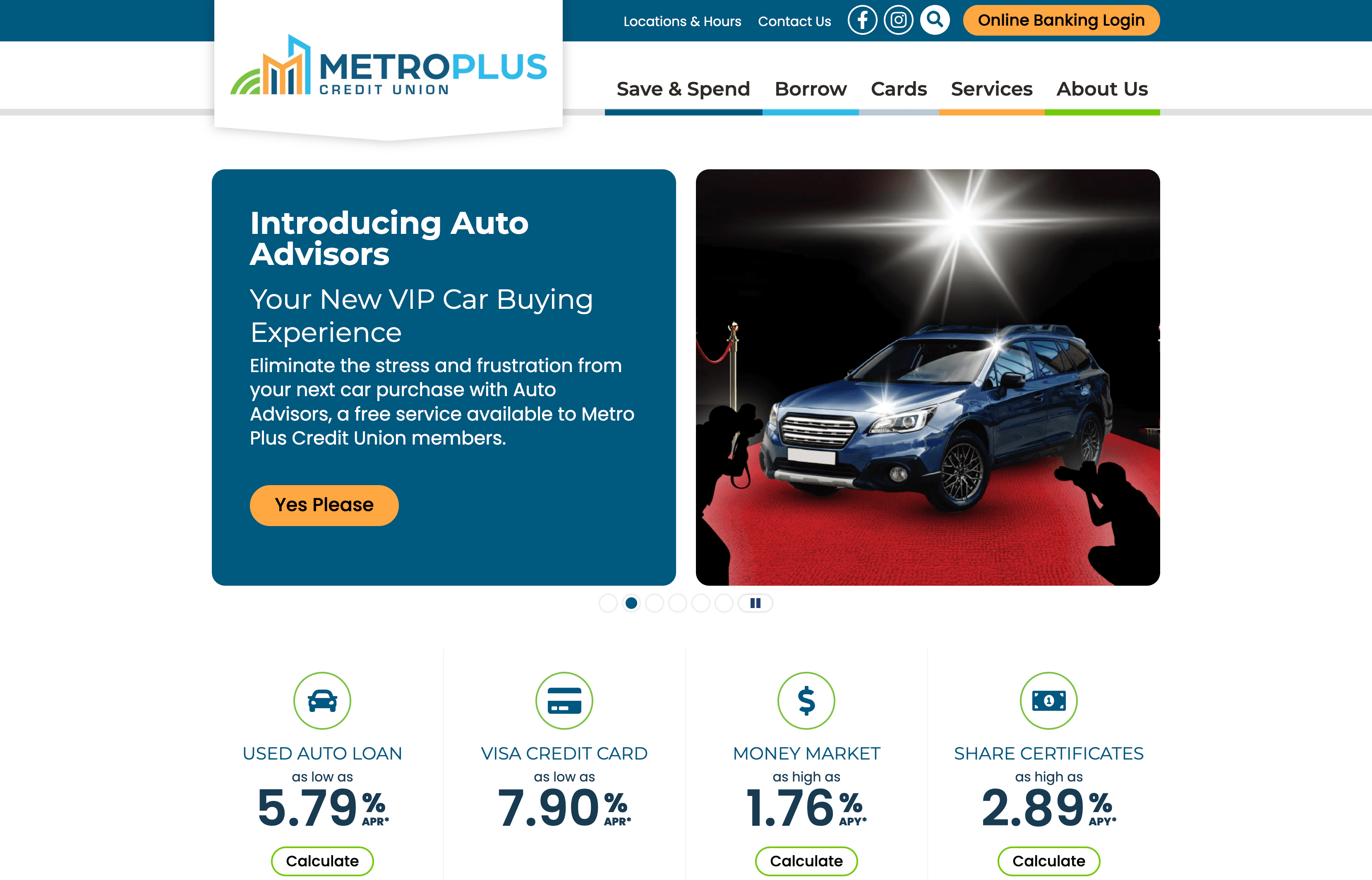 Metro Plus Credit Union website screenshot