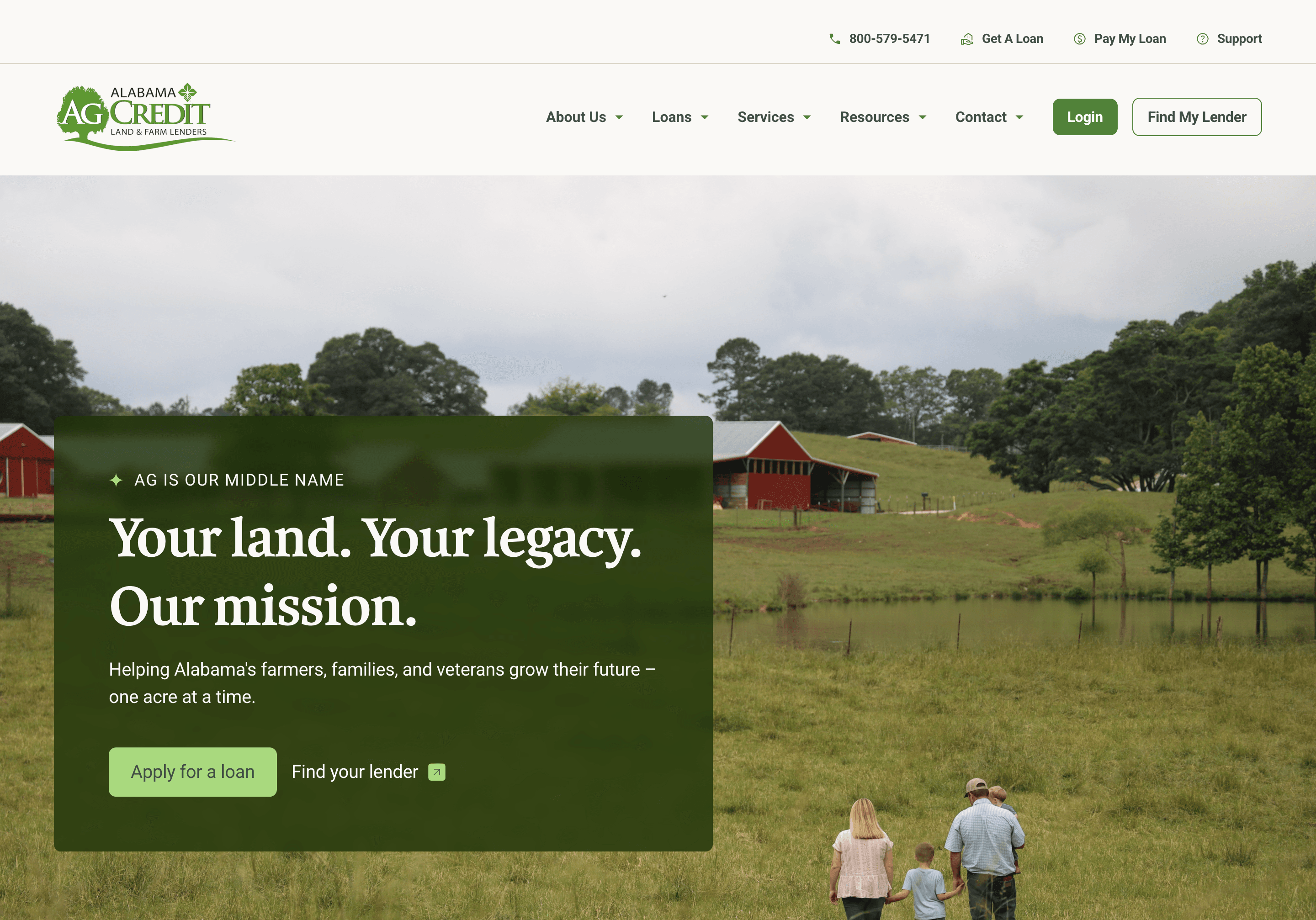 Alabama Ag Credit website screenshot